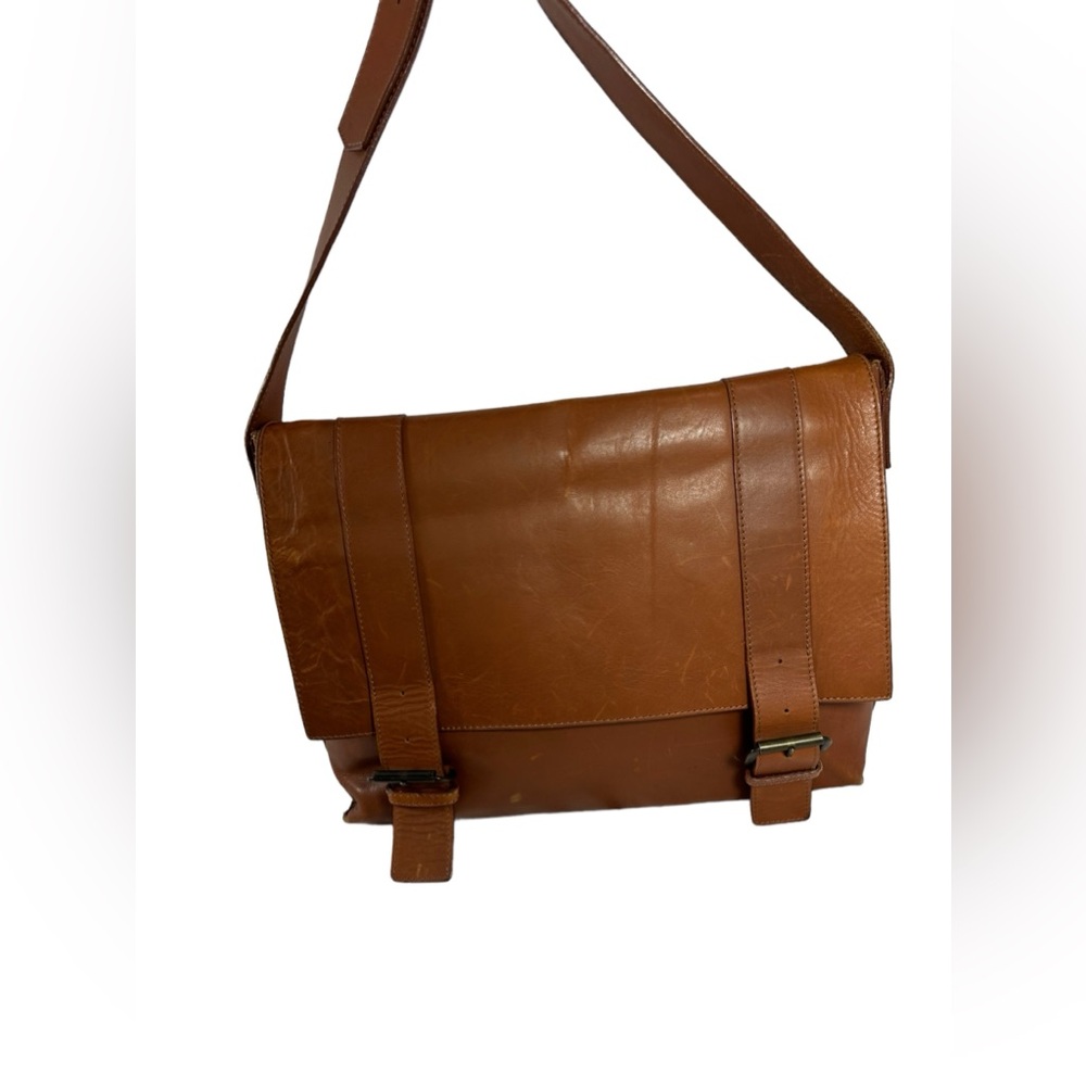 Genuine vintage MAURIZIO TAIUTI tan brown leather cross body bag messenger 90s